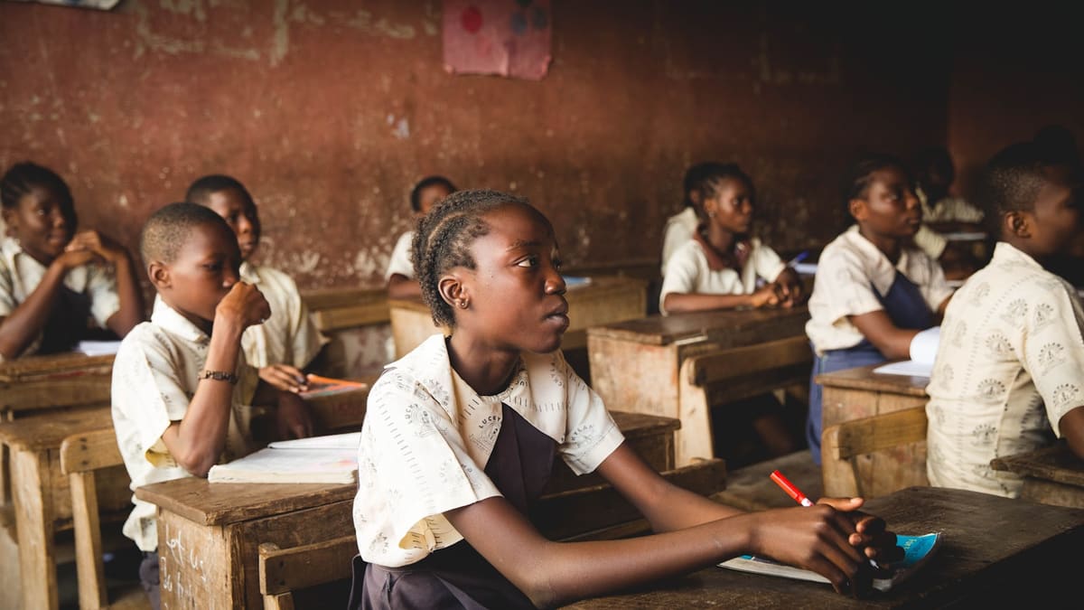 Children in a classroom learning together