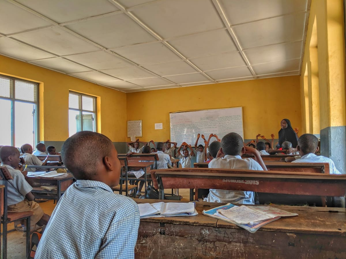 Teacher and students in a classroom